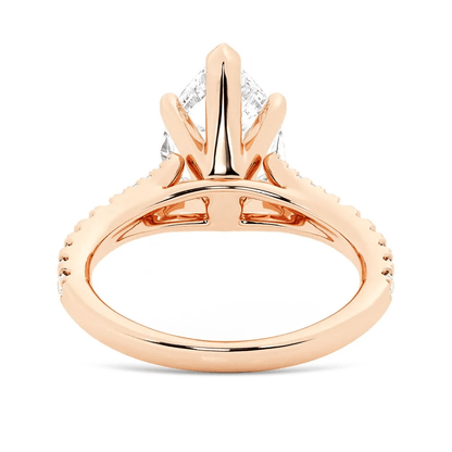 Pear Moissanite Engagement Ring and Pavé Wedding Band Set - Novelle Vow