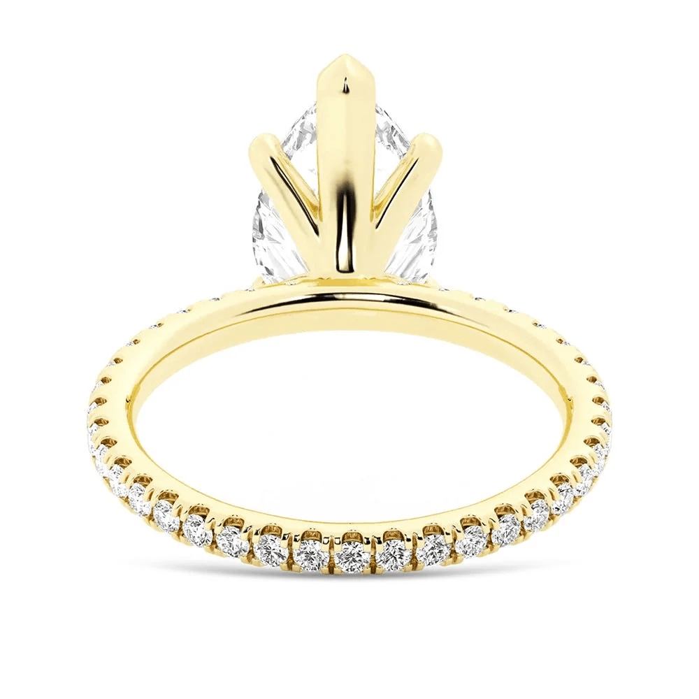 Pear Moissanite Engagement Ring with Pavé Eternity Band - Novelle Vow
