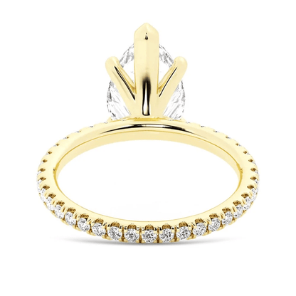 Pear Moissanite Engagement Ring with Pavé Eternity Band - Novelle Vow