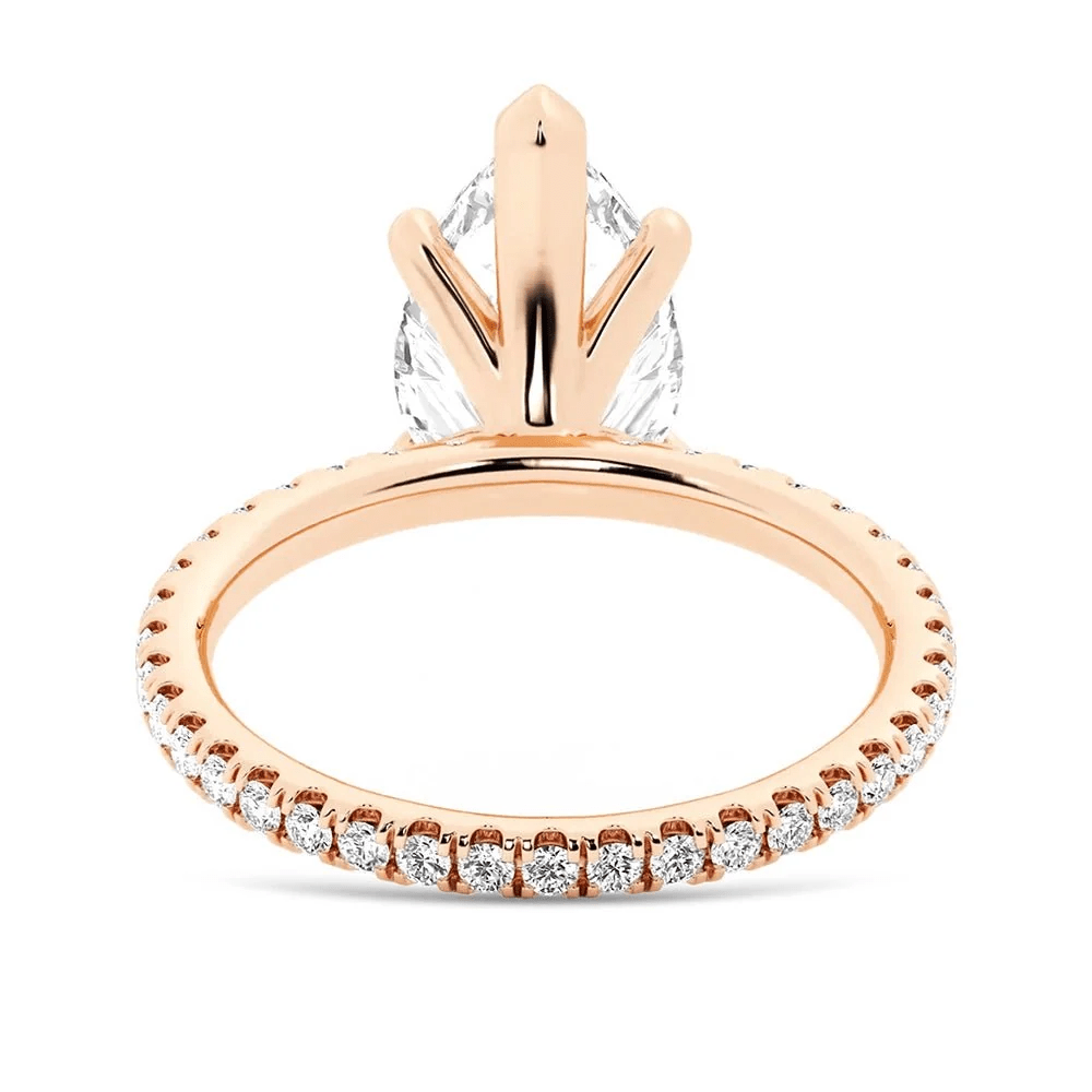 Pear Moissanite Engagement Ring with Pavé Eternity Band - Novelle Vow