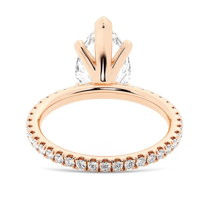 Pear Moissanite Engagement Ring with Pavé Eternity Band - Novelle Vow