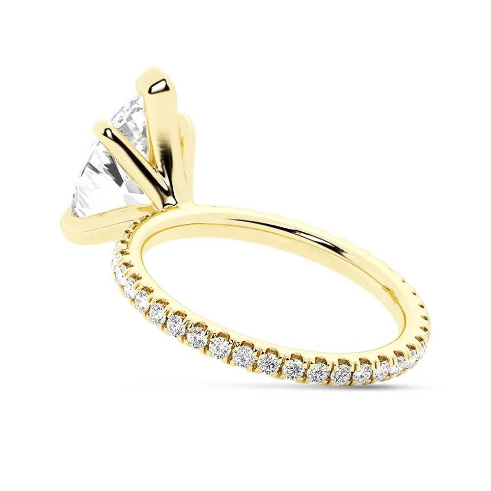Pear Moissanite Engagement Ring with Pavé Eternity Band - Novelle Vow