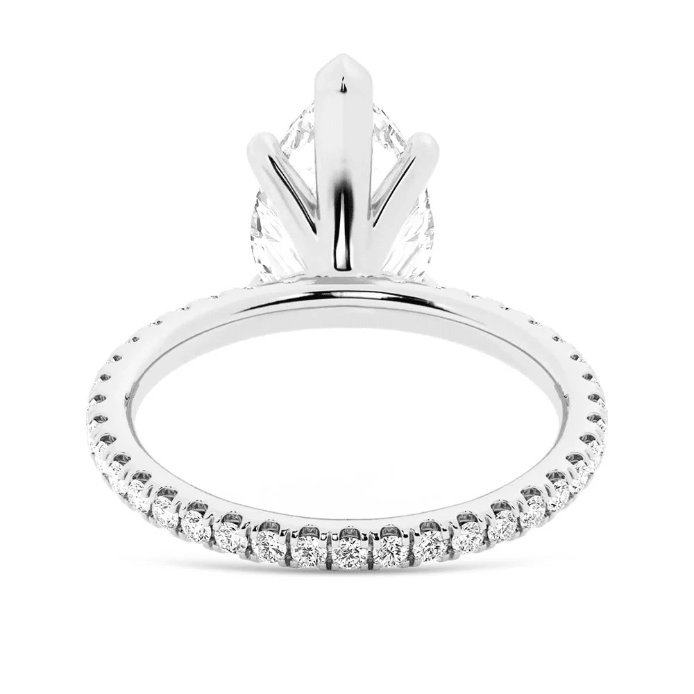 Pear Moissanite Engagement Ring with Pavé Eternity Band - Novelle Vow