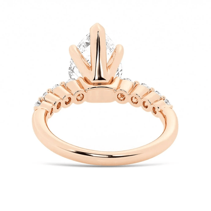 Pear Moissanite Engagement Ring with Shared-Prong Band - Novelle Vow