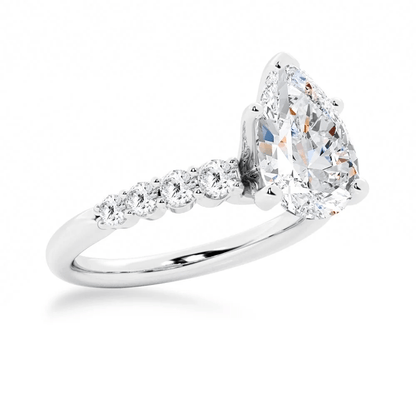 Pear Moissanite Engagement Ring with Shared-Prong Band - Novelle Vow