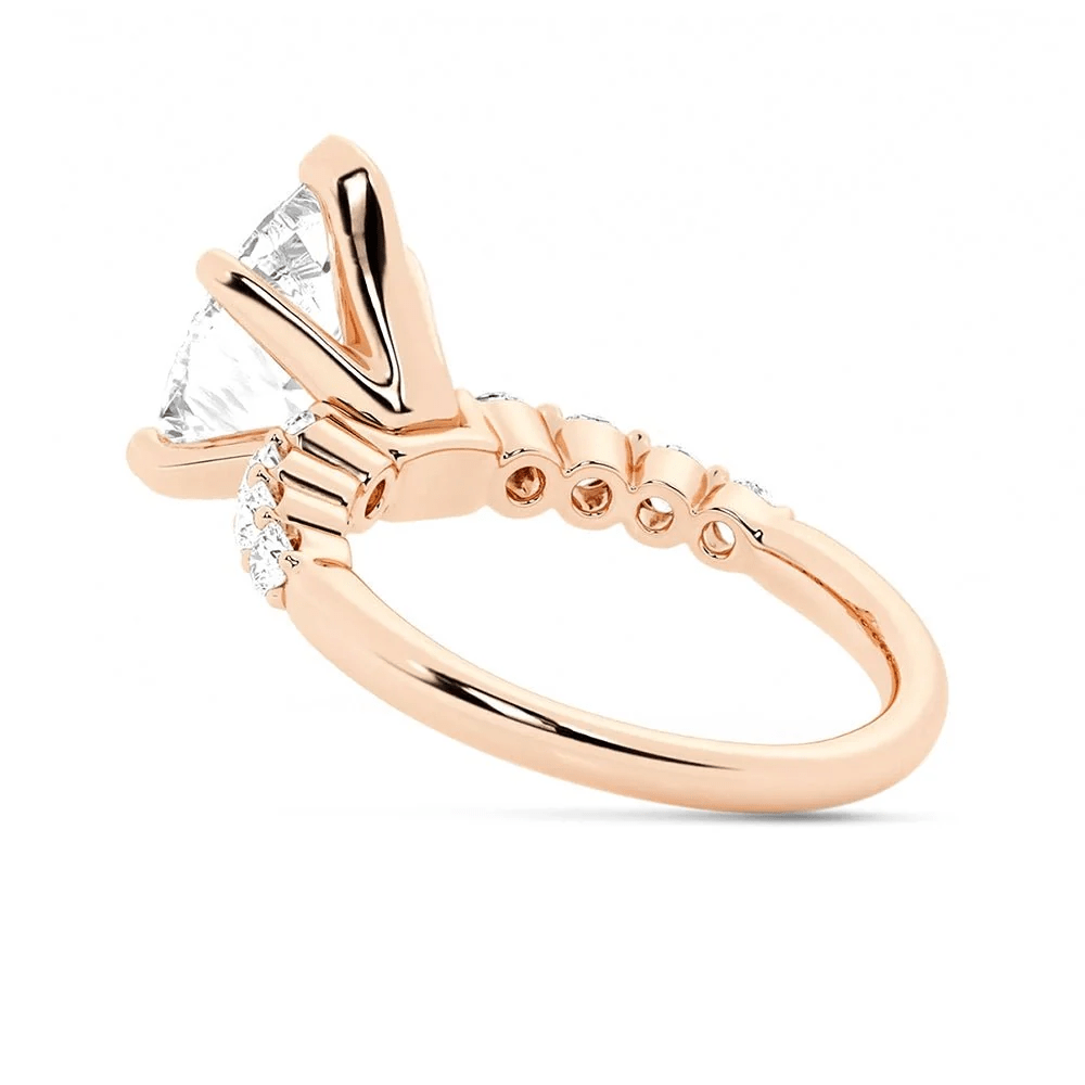 Pear Moissanite Engagement Ring with Shared-Prong Band - Novelle Vow
