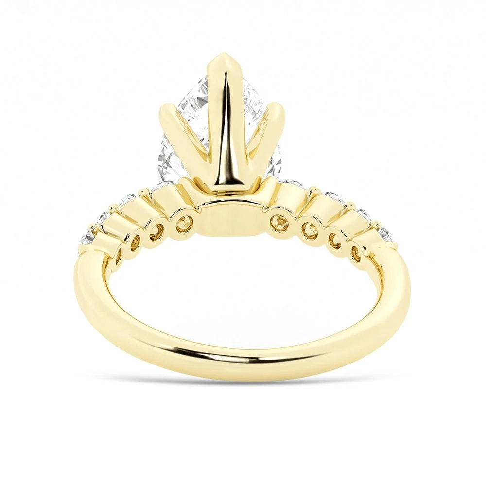 Pear Moissanite Engagement Ring with Shared-Prong Band - Novelle Vow