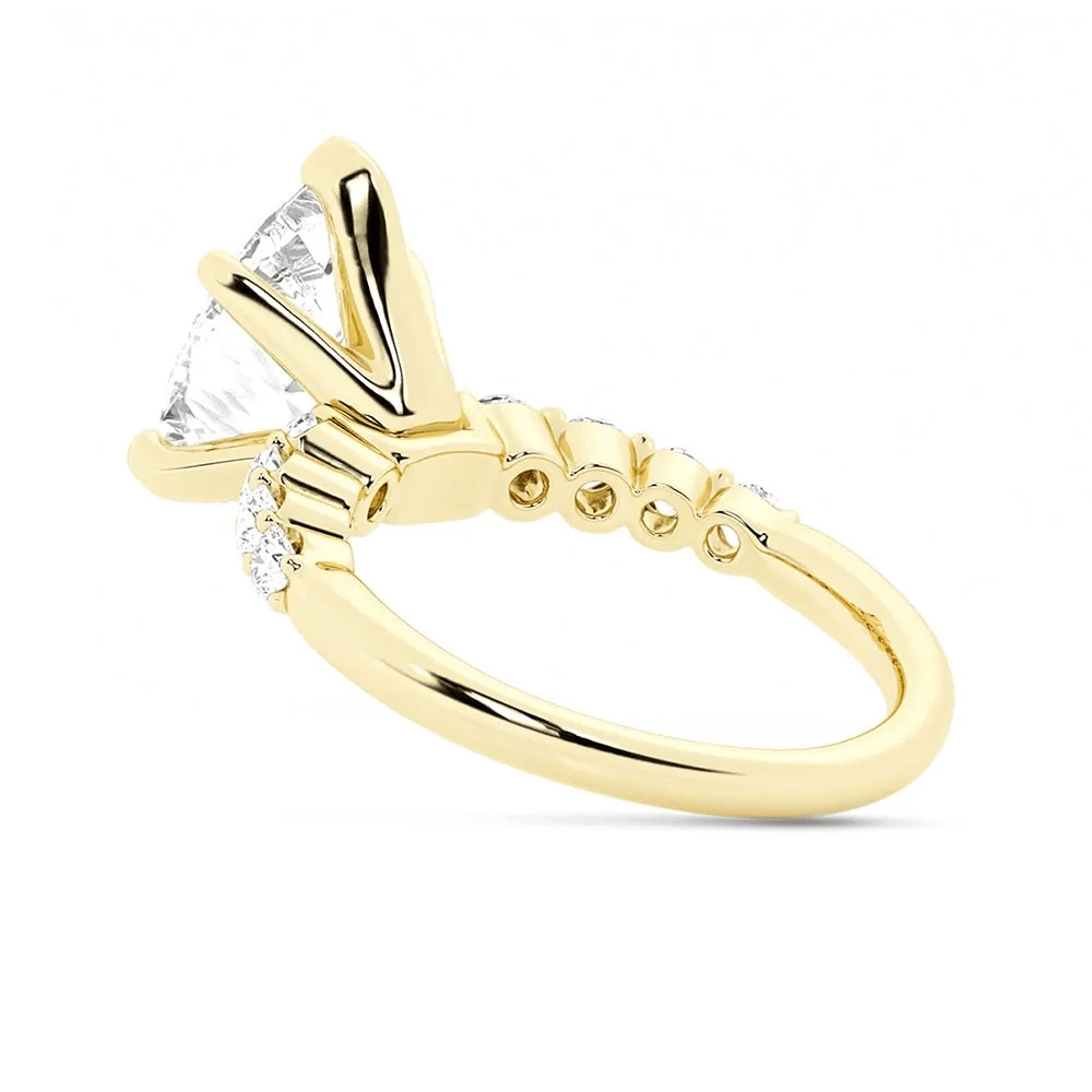 Pear Moissanite Engagement Ring with Shared-Prong Band - Novelle Vow