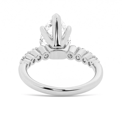 Pear Moissanite Engagement Ring with Shared-Prong Band - Novelle Vow