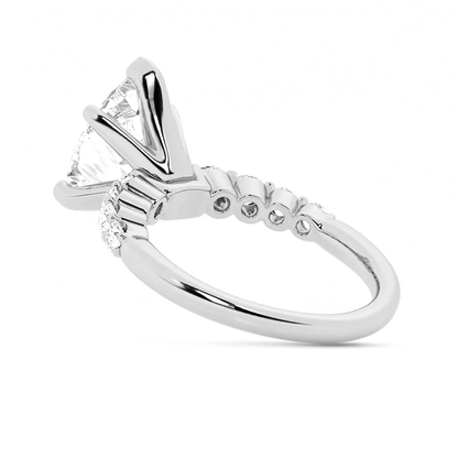 Pear Moissanite Engagement Ring with Shared-Prong Band - Novelle Vow