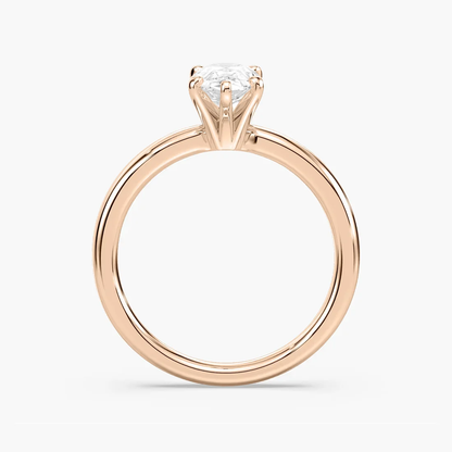 Pear Cut Moissanite Solitaire Engagement Ring