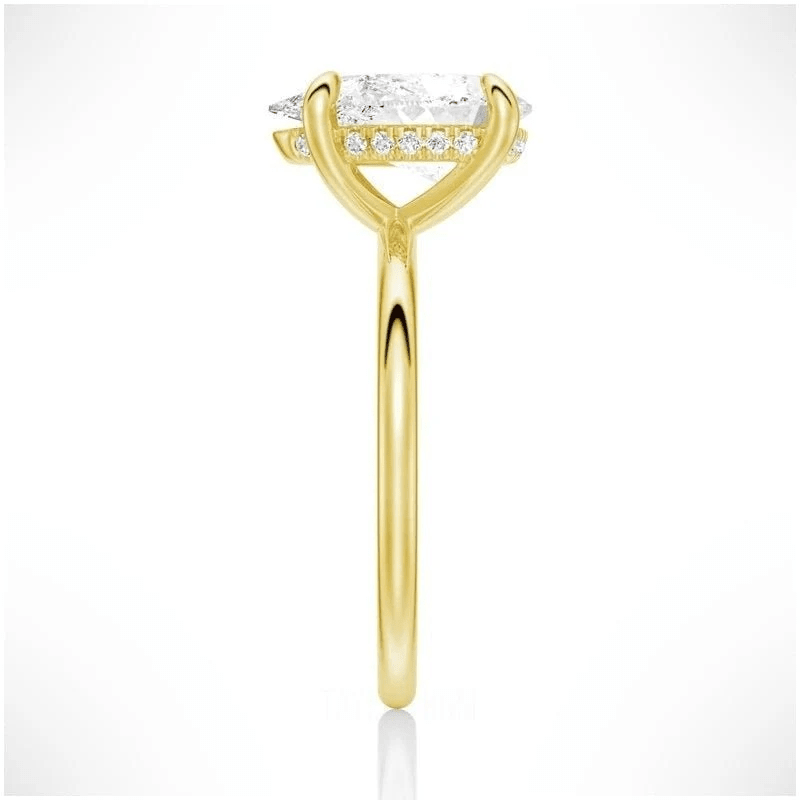 Pear Moissanite Solitaire Engagement Ring Teardrop Minimalist Design - Novelle Vow