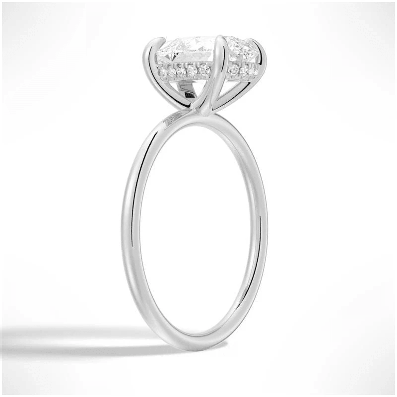 Pear Moissanite Solitaire Engagement Ring Teardrop Minimalist Design - Novelle Vow