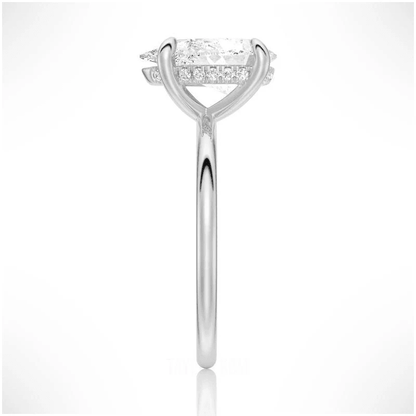 Pear Moissanite Solitaire Engagement Ring Teardrop Minimalist Design - Novelle Vow