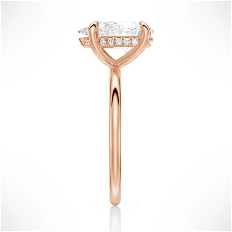 Pear Moissanite Solitaire Engagement Ring Teardrop Minimalist Design - Novelle Vow