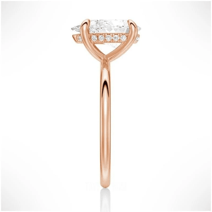 Pear Moissanite Solitaire Engagement Ring Teardrop Minimalist Design - Novelle Vow