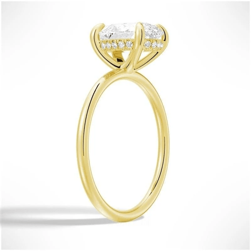 Pear Moissanite Solitaire Engagement Ring Teardrop Minimalist Design - Novelle Vow