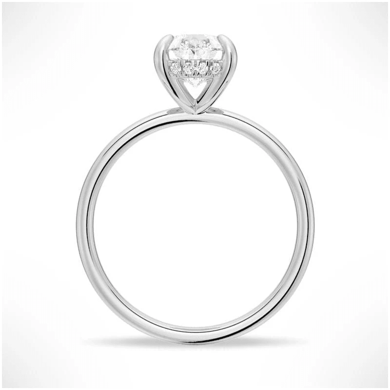 Pear Moissanite Solitaire Engagement Ring Teardrop Minimalist Design - Novelle Vow