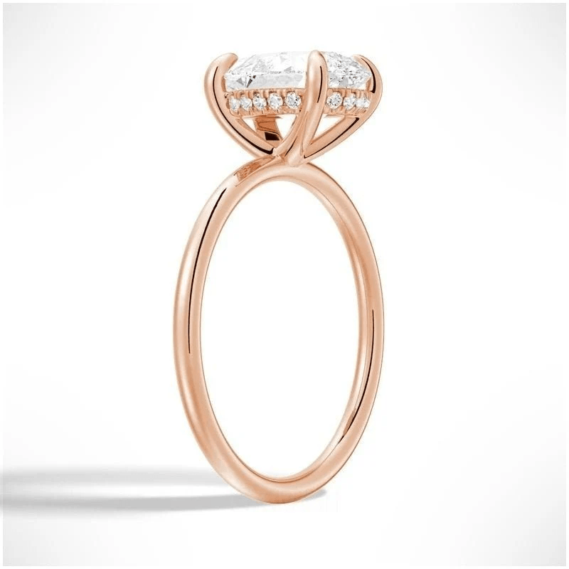 Pear Moissanite Solitaire Engagement Ring Teardrop Minimalist Design - Novelle Vow