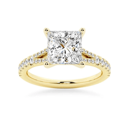 Princess-Cut Moissanite Bridal Set with Split-Shank Band - Novelle Vow