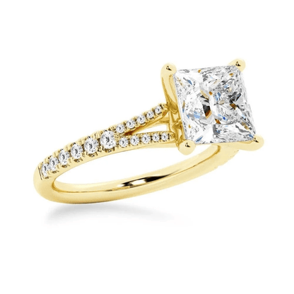 Princess-Cut Moissanite Bridal Set with Split-Shank Band - Novelle Vow