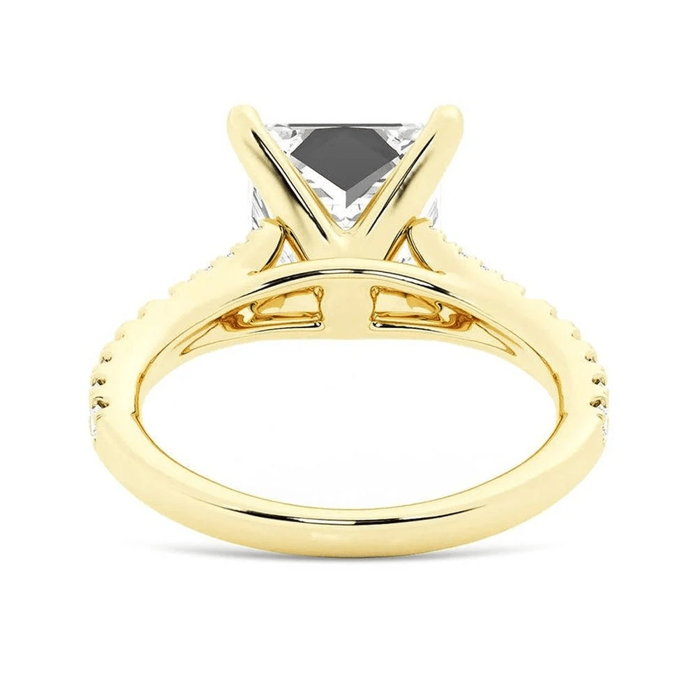 Princess-Cut Moissanite Bridal Set with Split-Shank Band - Novelle Vow