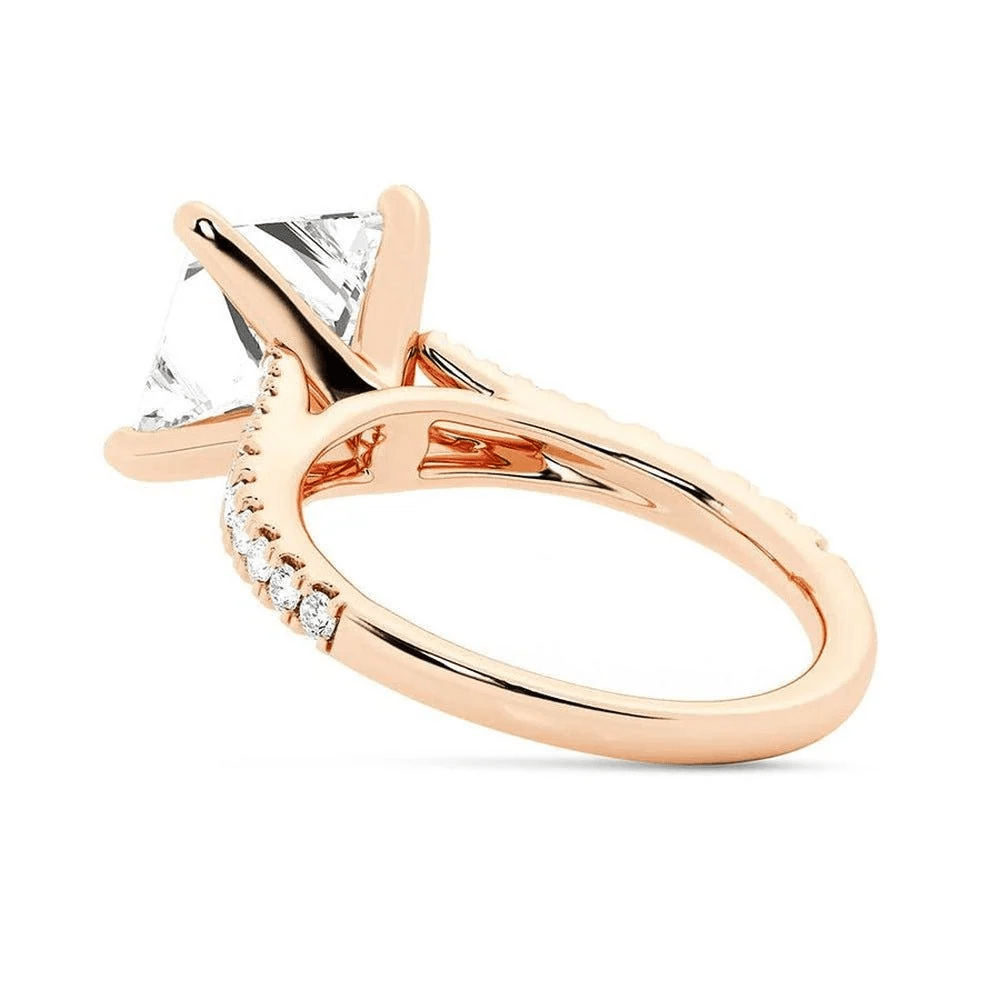 Princess-Cut Moissanite Bridal Set with Split-Shank Band - Novelle Vow