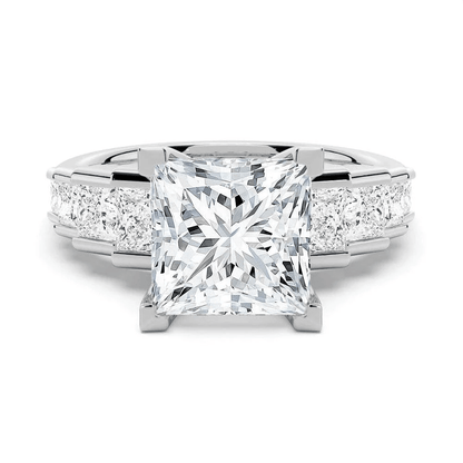 Princess Cut Moissanite Bridal Set with Staircase Design - Novelle Vow