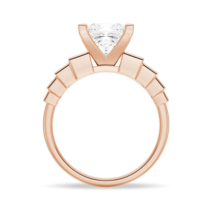 Princess Cut Moissanite Bridal Set with Staircase Design - Novelle Vow