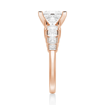 Princess Cut Moissanite Bridal Set with Staircase Design - Novelle Vow