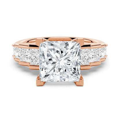 Princess Cut Moissanite Bridal Set with Staircase Design - Novelle Vow