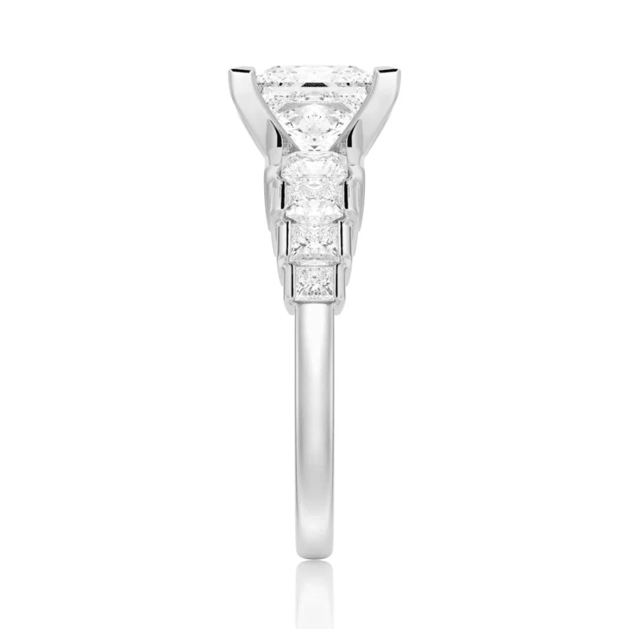Princess Cut Moissanite Bridal Set with Staircase Design - Novelle Vow