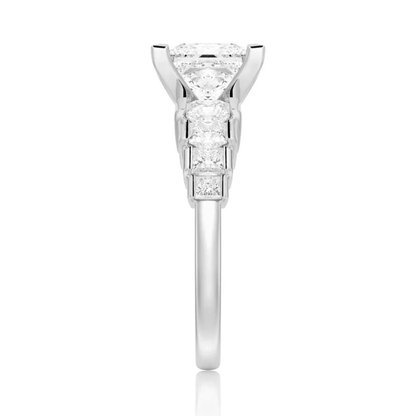 Princess Cut Moissanite Bridal Set with Staircase Design - Novelle Vow