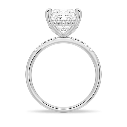 Princess-Cut Moissanite Engagement Ring and Pavé Wedding Band Set - Novelle Vow