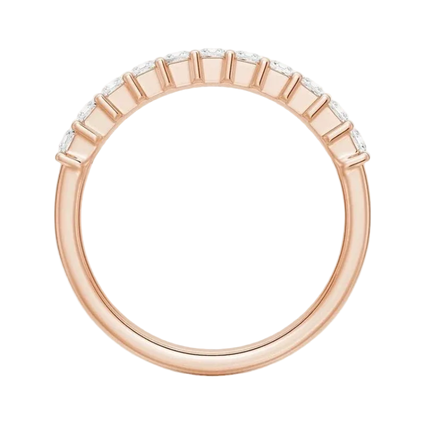 2mm Princess-Cut Moissanite Half Eternity Band