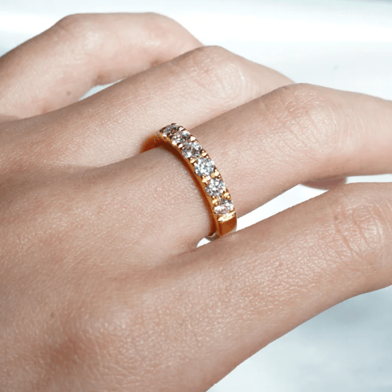 Princess Cut Multi - Row Moissanite Anniversary Band - Novelle Vow