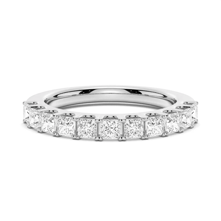 Princess Cut Multi - Row Moissanite Anniversary Band - Novelle Vow