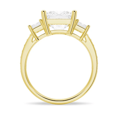 Princess Cut Three Stone Pavé Moissanite Engagement Ring - Novelle Vow