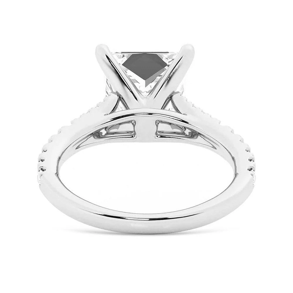 Princess-Cut Moissanite Bridal Set with Split-Shank Band