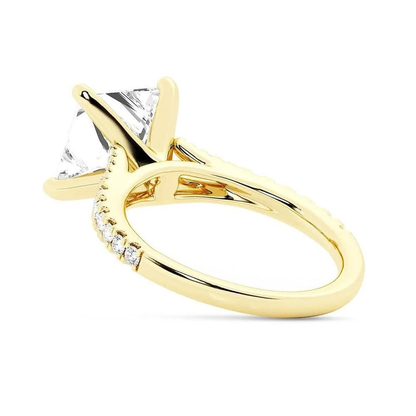 Princess-Cut Moissanite Bridal Set with Split-Shank Band
