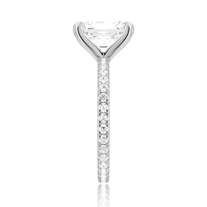 Radiant Cut Moissanite Engagement Ring with Eternity Pavé Band - Novelle Vow
