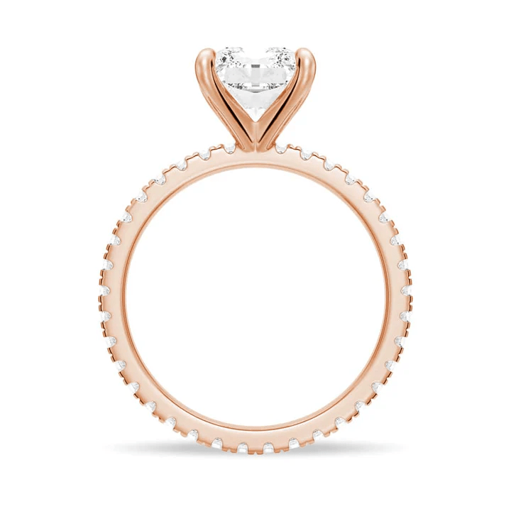 Radiant Cut Moissanite Engagement Ring with Eternity Pavé Band - Novelle Vow