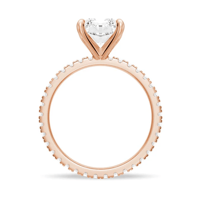 Radiant Cut Moissanite Engagement Ring with Eternity Pavé Band - Novelle Vow