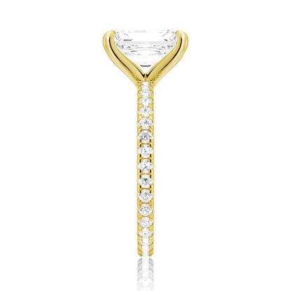 Radiant Cut Moissanite Engagement Ring with Eternity Pavé Band - Novelle Vow