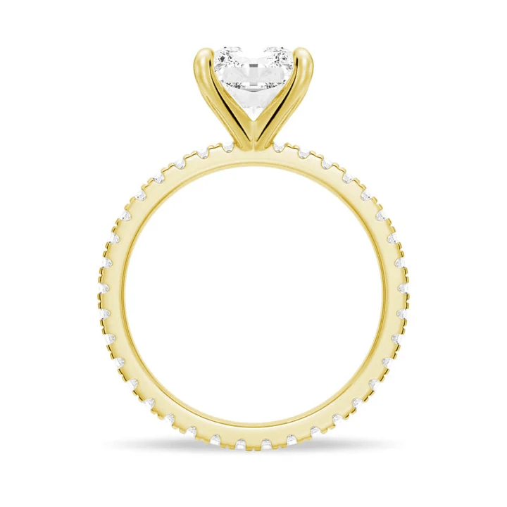 Radiant Cut Moissanite Engagement Ring with Eternity Pavé Band - Novelle Vow
