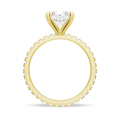 Radiant Cut Moissanite Engagement Ring with Eternity Pavé Band - Novelle Vow