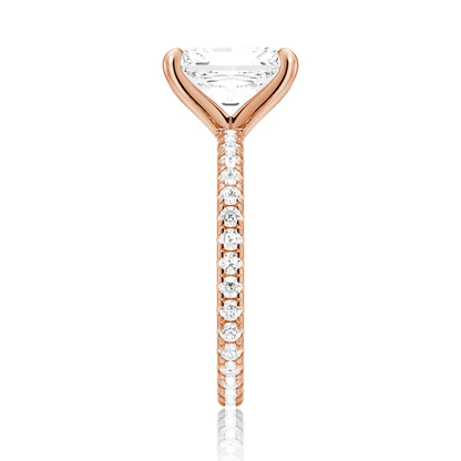 Radiant Cut Moissanite Engagement Ring with Eternity Pavé Band - Novelle Vow