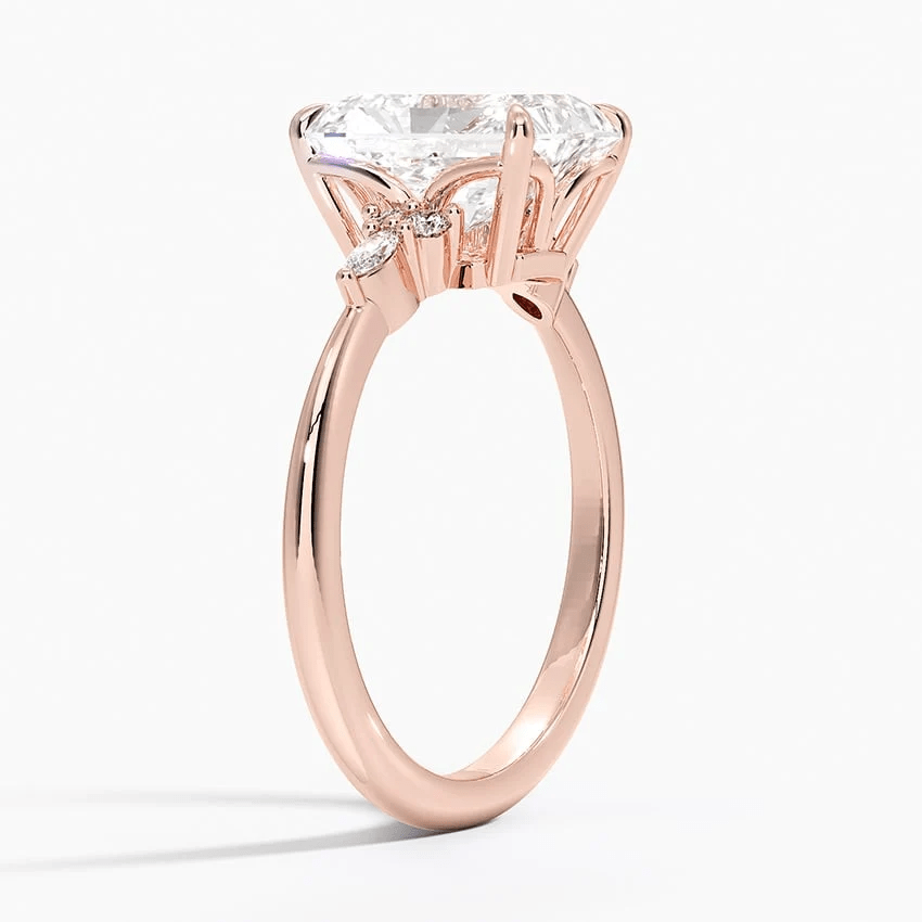 Radiant-Cut Moissanite Engagement Ring with Marquise Accents - Novelle Vow