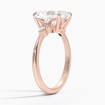 Radiant-Cut Moissanite Engagement Ring with Marquise Accents - Novelle Vow