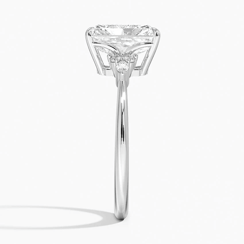 Radiant-Cut Moissanite Engagement Ring with Marquise Accents - Novelle Vow
